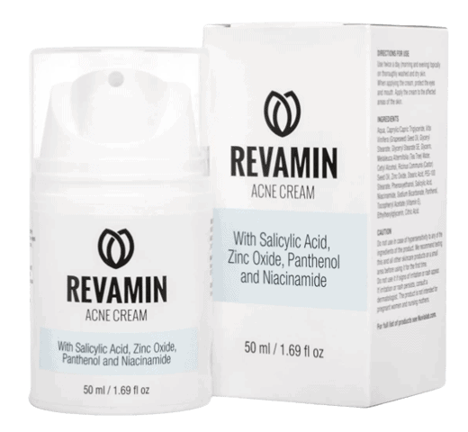 La crème anti-acné Revamin est un produit moderne pour les boutons.